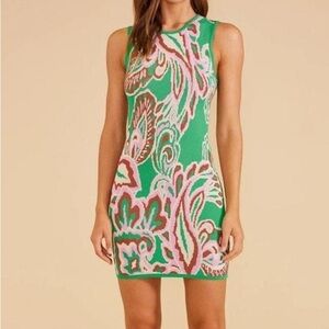 MINKPINK Green and Pink Patterned Dress